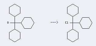 Cyclohexanemethanol, a,a-dicyclohexyl- is used to produce Tricyclohexylmethyl chloride